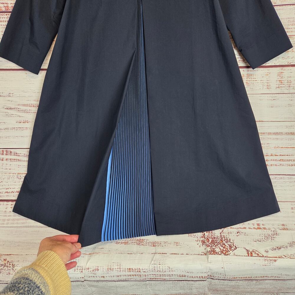 COS Navy Blue Architectural Silouette Dress 6 Zip Back Minimalist Basic Modern - Picture 7 of 16